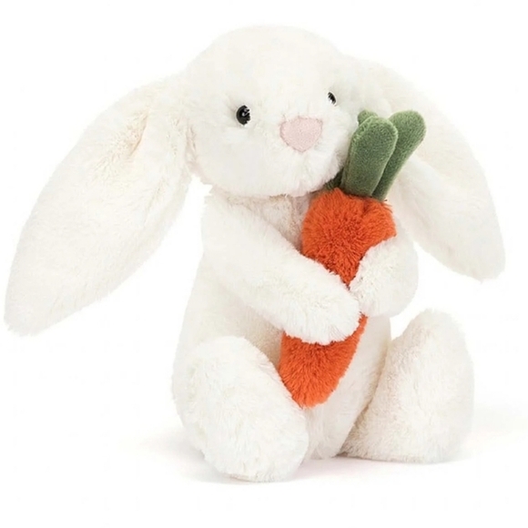 Jellycat White Bunny with Orange Carrot - Picture 2 of 6